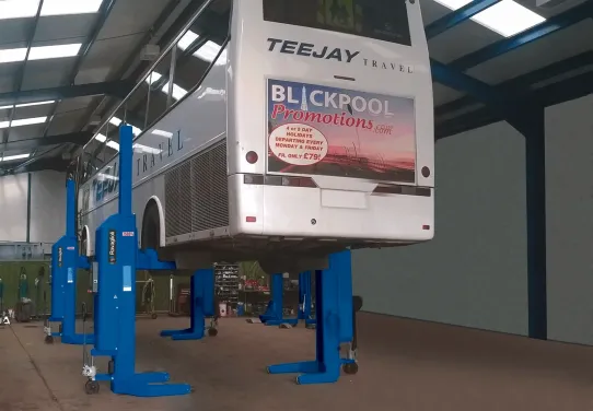 Подкатной подъемник для грузовых автомобилей электрогидравлический 45т Ravaglioli RAV307H.6WS, 6 колонн