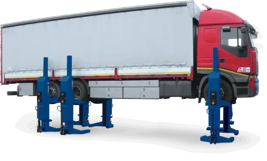 Подкатной подъемник для грузовых автомобилей электрогидравлический 51т Ravaglioli RAV308H.6WS, 6 колонн