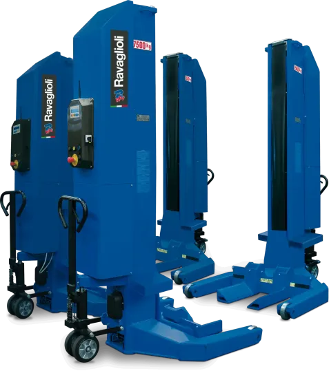 Подкатной подъемник для грузовых автомобилей электрогидравлический 45т Ravaglioli RAV307H.6WS, 6 колонн