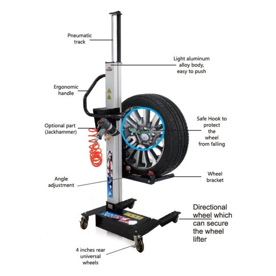Тележка пневматическая для транспортировки колес 65 кг, eqtree™ MW-65