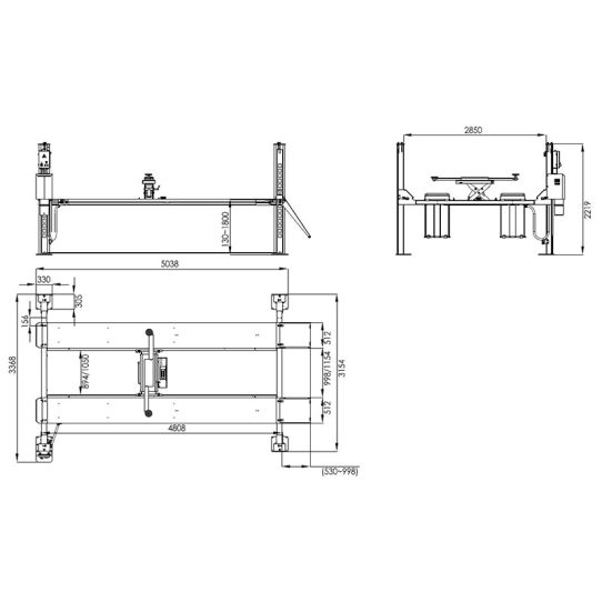 Четырехстоечный подъемник электрогидравлический 4.5т 380В eqtree™ FL 4045L