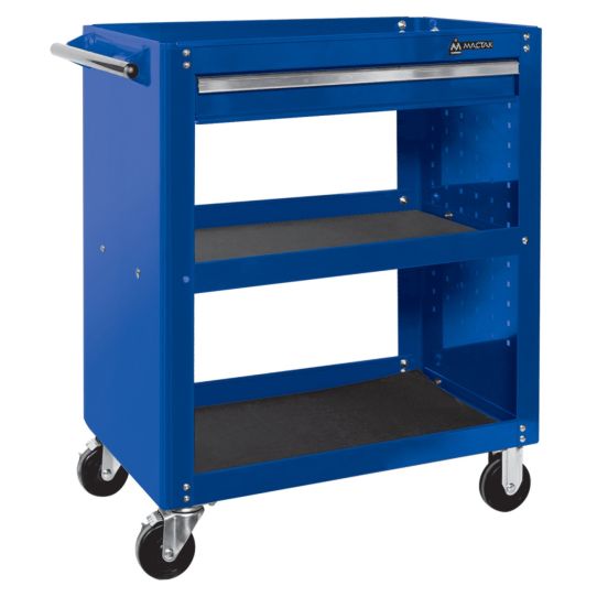 Тележка инструментальная МАСТАК 520-01580MB, 3 полки и выдвижной ящик