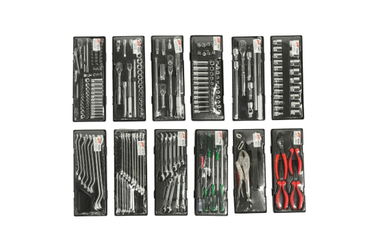 Тележка инструментальная JTC-5021, 7 ящиков, с набором инструментов 225 предметов