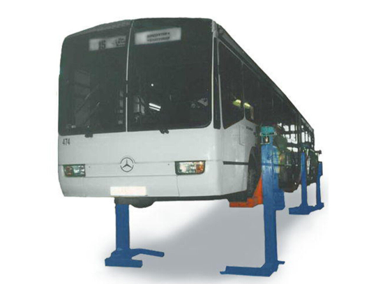 Подкатной подъемник для грузовых автомобилей электромеханический 24т АСО ПП-24, 6 колонн