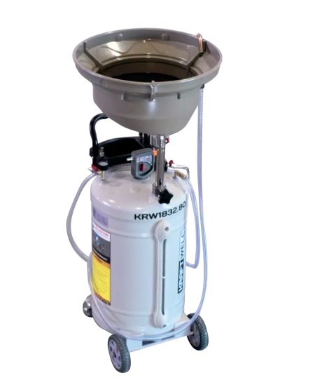 Пневматическая установка для откачки масла и антифриза через щуп на 80 литров KraftWell KRW1832.80