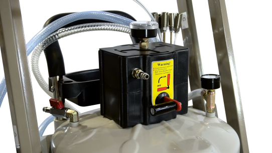 Пневматическая установка для откачки масла и антифриза через щуп на 80 литров с пантографом KraftWell KRW1835