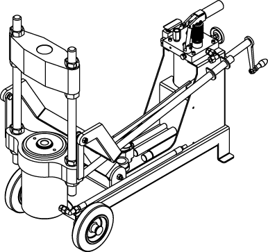 Выпрессовщик шкворней 75 тонн гидравлический шкворнедав для грузовиков на тележке Хорекс Авто BP 65-215/275