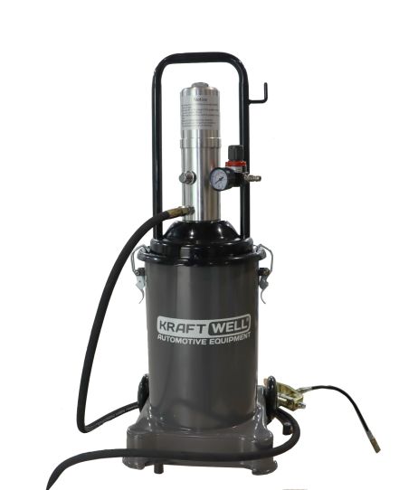 Нагнетатель смазки для бочек на 13 л, Kraftwell KRW1798.PN 6-8 бар, пневматический, с коэффициентом сжатия 50:1