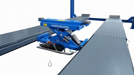 Четырехстоечный подъемник электрогидравлический 5т от сети 380В Nordberg 4450_MB синий