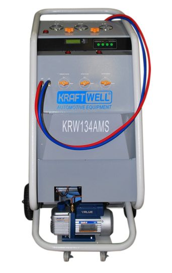 Станция ручная для заправки автомобильных кондиционеров KraftWell KRW134AMS с дисплеем и весами