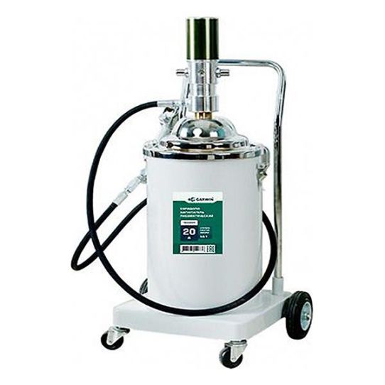 Нагнетатель смазки пневматический с емкостью 20 л, производительность 751 г/цикл, рабочее давление 8 бар, GARWIN PRO 16402001