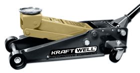 Подкатной гидравлический домкрат до 3 тонн, 135-495мм KraftWell KRWFJ3D_gold Подкатной гидравлический домкрат до 3 тонн, 135-495мм KraftWell KRWFJ3D_gold