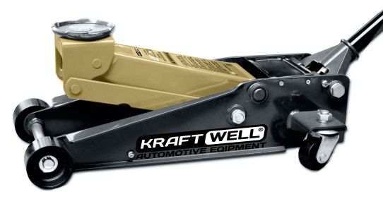 Подкатной гидравлический домкрат до 3 тонн, 135-495мм KraftWell KRWFJ3D_gold