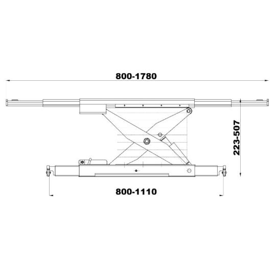 Траверса пневмогидравлическая для четырехстоечных подъемников и ямы, 2т KraftWell KRWJB2P