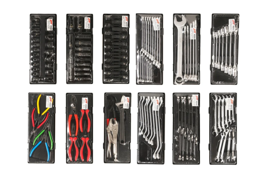 Тележка инструментальная JTC-5641, 8 ящиков, с набором инструментов 496 предметов