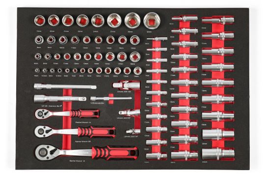 Тележка инструментальная KraftWell KRW-TTB+SET277, 7 ящиков с набором инструментов 277 предметов