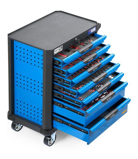 Тележка инструментальная KraftWell KRW-TTB+SET277, 7 ящиков с набором инструментов 277 предметов
