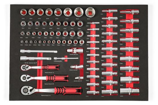 Тележка инструментальаня KraftWell KRW-TTG+SET277, 7 ящиков, с набором инструментов 277 предметов