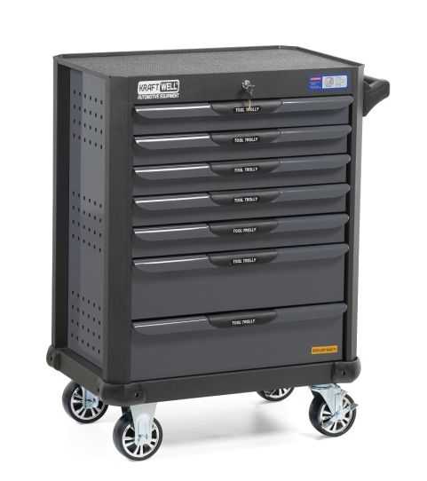 Тележка инструментальаня KraftWell KRW-TTG+SET277, 7 ящиков, с набором инструментов 277 предметов