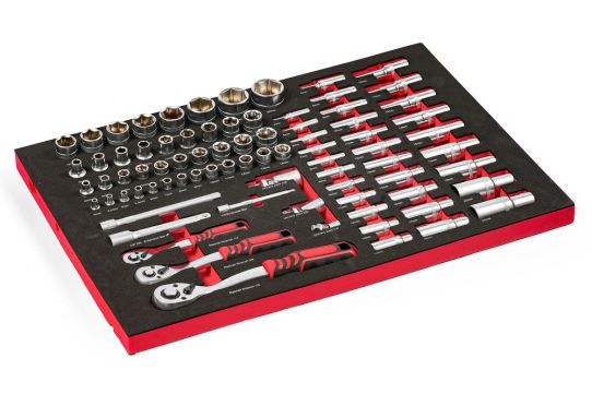 Тележка инструментальаня KraftWell KRW-TTG+SET277, 7 ящиков, с набором инструментов 277 предметов