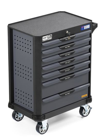 Тележка инструментальаня KraftWell KRW-TTG+SET277, 7 ящиков, с набором инструментов 277 предметов