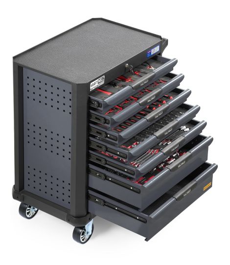 Тележка инструментальаня KraftWell KRW-TTG+SET277, 7 ящиков, с набором инструментов 277 предметов
