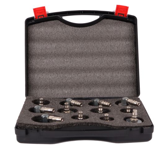 Установка для прокачки и замены тормозной жидкости электрическая 220В, регулировка скорости подачи, емкость 5 л KraftWell KRW1881.E