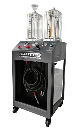 Установка для замены и промывки охлаждающей жидкости с быстросъемными коннекторами, 220 В, 7 л/мин KraftWell KRW1850