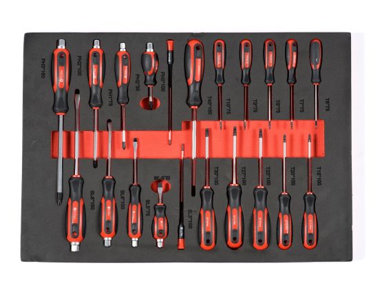 Тележка инструментальная KraftWell KRW-TTG+SET157, 5 ящиков, с набором инструментов 157 предметов