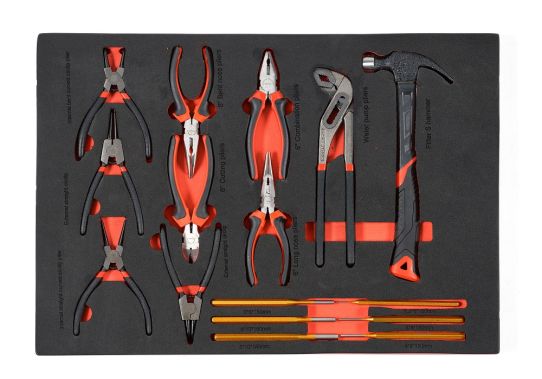 Тележка инструментальная KraftWell KRW-TTG+SET157, 5 ящиков, с набором инструментов 157 предметов