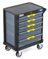 Тележка инструментальная KraftWell KRW-TTG+SET157, 5 ящиков, с набором инструментов 157 предметов