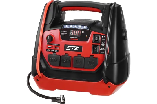 Устройство пусковое 12В 1250А с компрессором 10бар и инвертором 400Вт, Power Bank 18000мАч GTE-P204