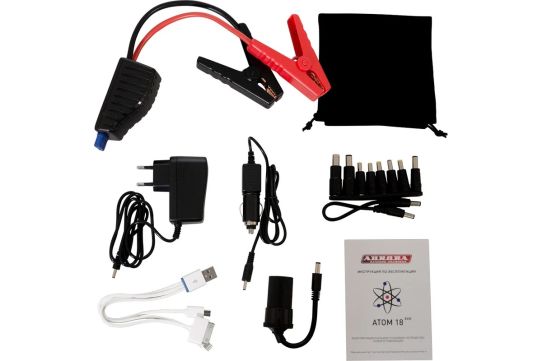 Пусковое устройство бустер для запуска легковых авто 12В, встроенный Power Bank 18000мАч, Aurora ATOM 18 EVOLUTION 20361