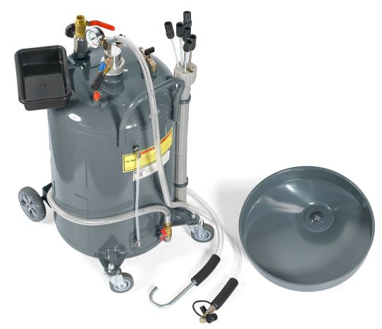 Установка для откачки масла/антифриза через щуп на 80 литров пневматическая KraftWell KRW1832.80L