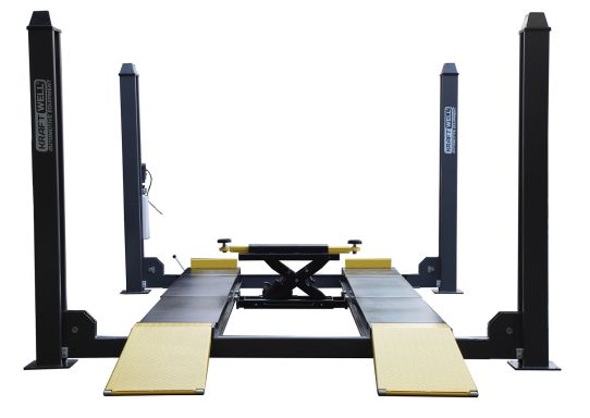 Четырехстоечный подъемник электрогидравлический 4т 380В KraftWell QUATTRO 4W4.3 с траверсой