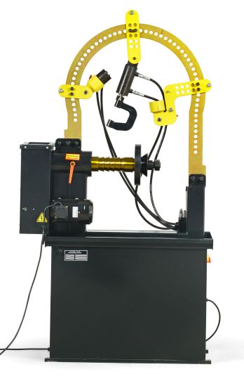 Станок для правки литых дисков от сети 380В, один цилиндр, ручное вращение KraftWell KRW-RS28M