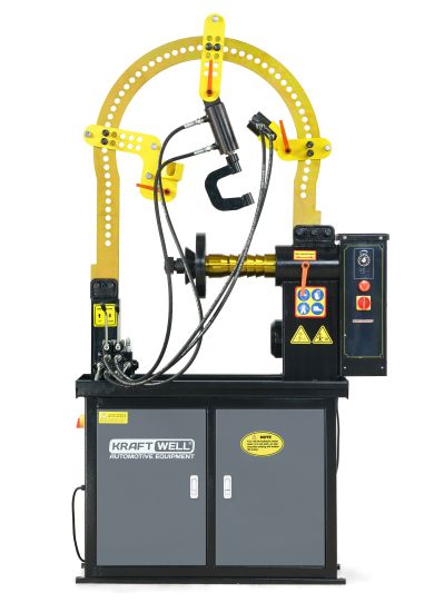 Станок для правки литых дисков от сети 380В, один цилиндр, ручное вращение KraftWell KRW-RS28M