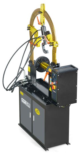 Станок для правки литых дисков от сети 380В, один цилиндр, ручное вращение KraftWell KRW-RS28M