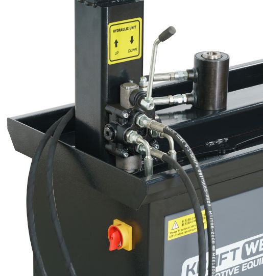 Станок для правки литых дисков от сети 380В, один цилиндр, ручное вращение KraftWell KRW-RS28M