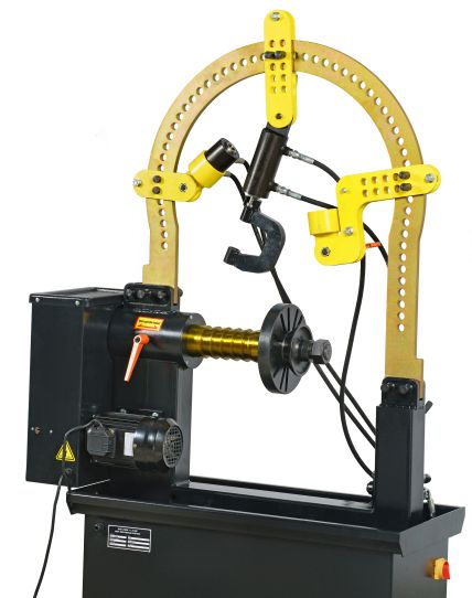 Станок для правки литых дисков от сети 380В, один цилиндр, ручное вращение KraftWell KRW-RS28M