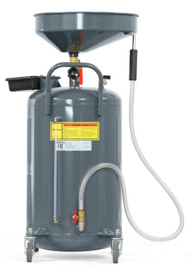 Установка для слива масла и антифриза ручная на 80 литров передвижная KraftWell KRW1803.80L