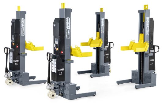 Подкатной подъемник для грузовых автомобилей электрогидравлический 10т KraftWell COMBI2.5, 4 колонны