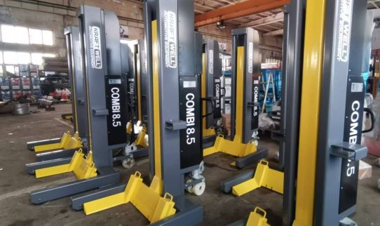 Подкатной подъемник для грузовых автомобилей электрогидравлический 34т KraftWell COMBI8.5, 4 колонны