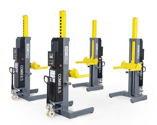 Подкатной подъемник для грузовых автомобилей электрогидравлический 34т KraftWell COMBI8.5, 4 колонны