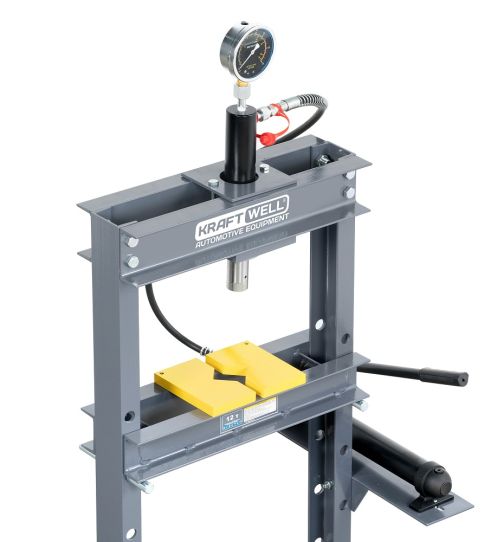 Пресс гидравлический KraftWell KRWPR12 с усилием 12т, напольный с ручным приводом