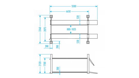 Четырехстоечный подъемник электрогидравлический 4.5т 380В Nordberg 4445J_MB синий
