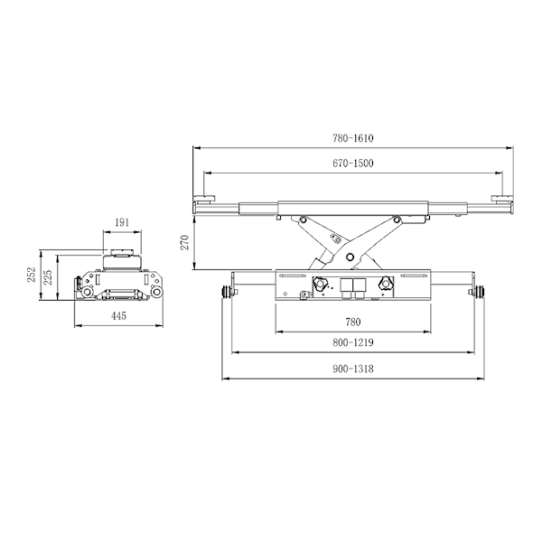 Траверса пневмогидравлическая для ножничных и 4-стоечных подъемников, 3т SNIT SJ3T-A