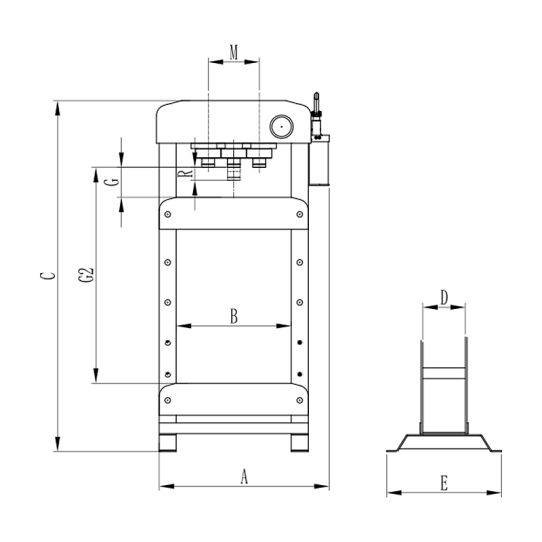 Пресс гидравлический SNIT SP-100EAM 100т, напольный