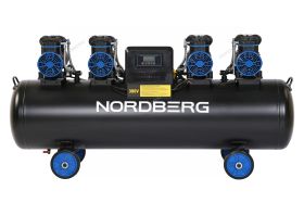Поршневой компрессор 200 л, 1000 л/м, 380В, 5.8 кВт, коаксиальный (прямой), безмасляный Nordberg NCEO200/1000