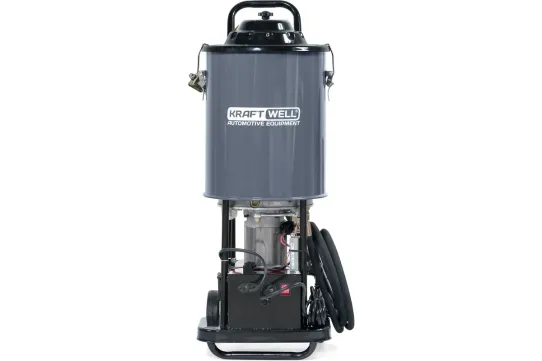 Нагнетатель смазки электрический от сети 220В, с емкостью 20 л, производительность 0.35 л/мин KraftWell KRW1798.EN